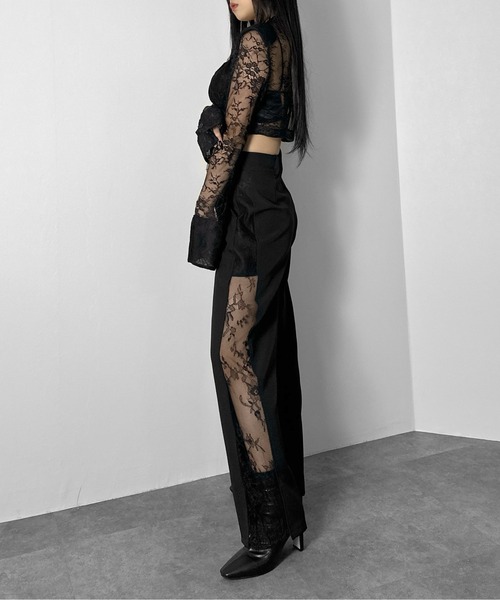 LVEU.（ラブユ） スラックス パンツ 「LVEU.」サイドレースデザイン