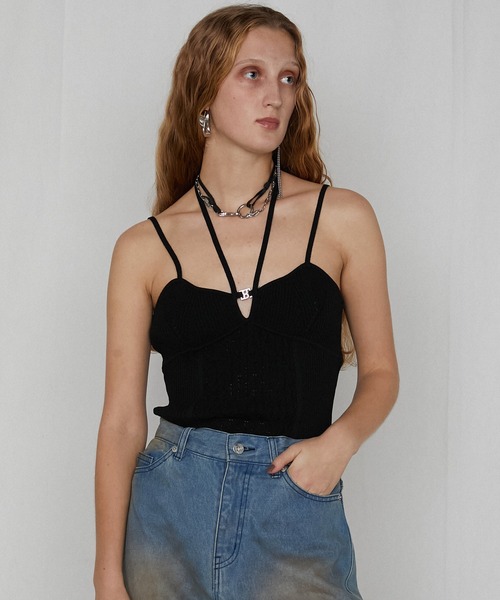 ニット セーター アイレットニットボディスーツ / Eyelet Knit Bodysuit レディース