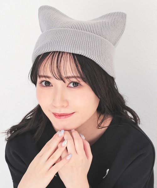 Honeys ニット帽 ニットキャップ ネコ耳ニット帽 レディース