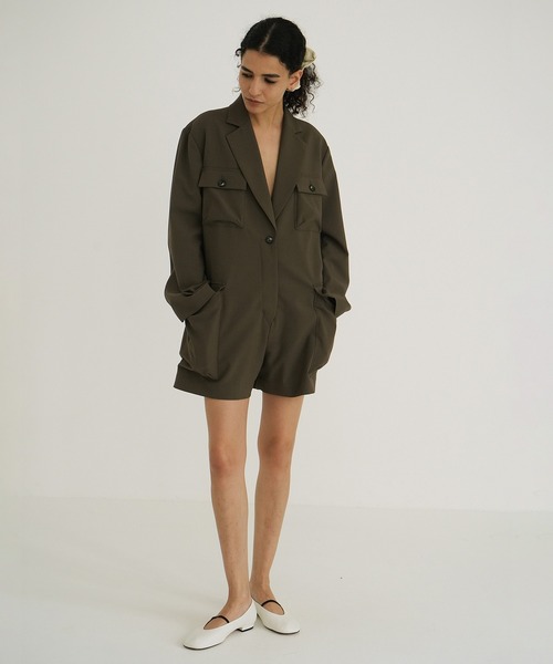 サロペット・オーバーオール・オールインワン CLANE MILITARY SHORT ALL IN ONE CLANE（クラネ） オールインワン MILITARY SHORT ALL IN ONE