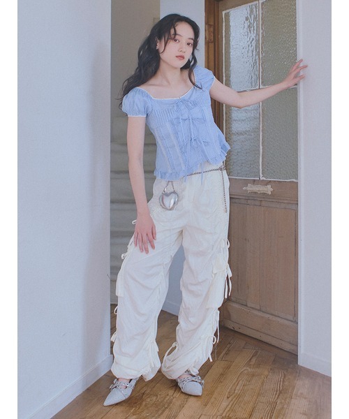 FURFUR カーゴパンツ リボンディテールカーゴパンツ レディース