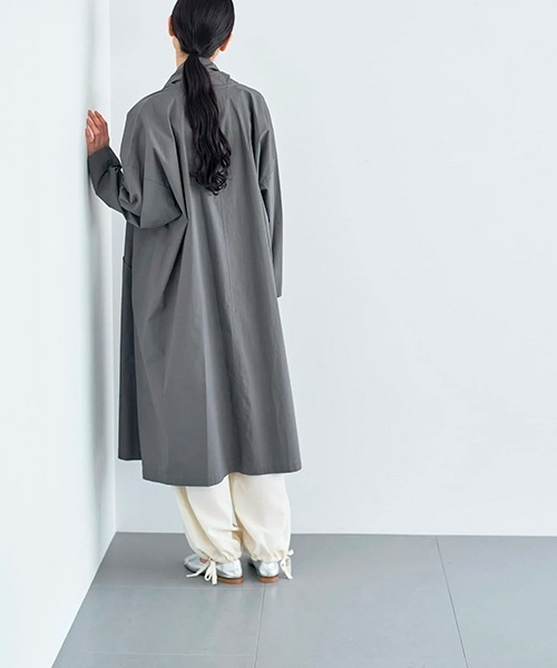 Robe ローブ　レディースジャケット　L グレー ata コート アウター robe 2. / 綿ブロード ローブコート