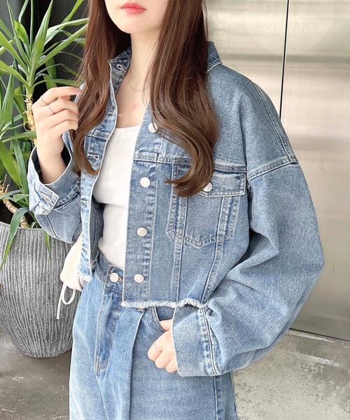 INGNI デニムジャケット gジャン クロップド丈カットオフGジャン