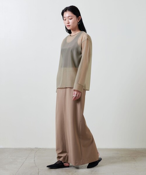 【新品タグ付】手洗い可 UNITED ARROWS シアーブラウス ¥19800 セール】＜MARW UNITED ARROWS＞シアー Vネック コンビ ブラウス