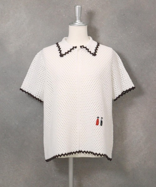 STUDIO PICONE カーディガン コットンメッシュカーディガン