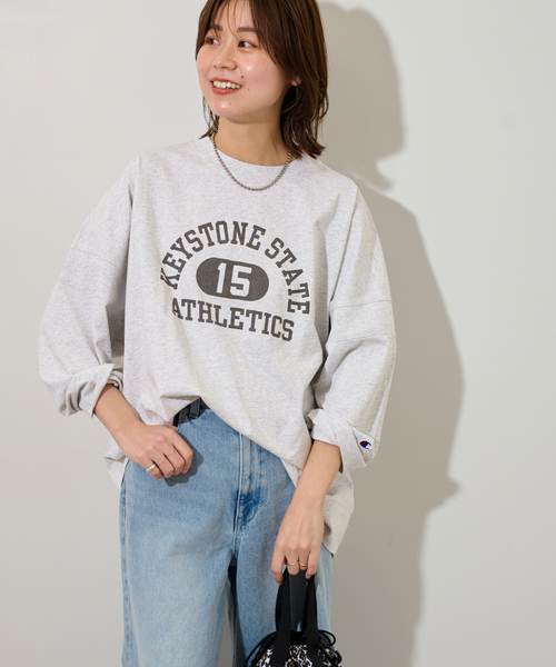 tシャツ 別注「Champion/チャンピオン」16s/1Jersey L/S Tシャツ レディース Champion tシャツ 別注「Champion/チャンピオン」16s/1Jersey L