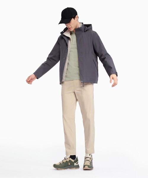 マウンテンパーカー ウインドブレーカー GORE-TEX ゴアテックス 防水 防風 透湿 フーデッドジャケット / フード取り外し可 メンズの画像