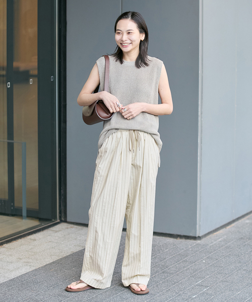 JOURNAL STANDARD パンツ ストライプクロスラフパンツ