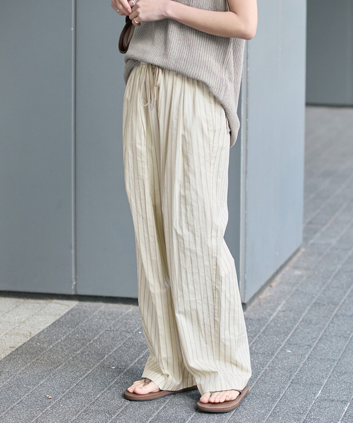 JOURNAL STANDARD パンツ ストライプクロスラフパンツ