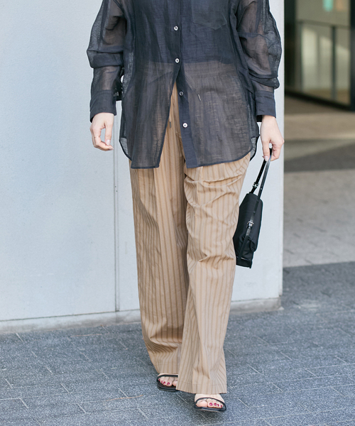 JOURNAL STANDARD パンツ ストライプクロスラフパンツ