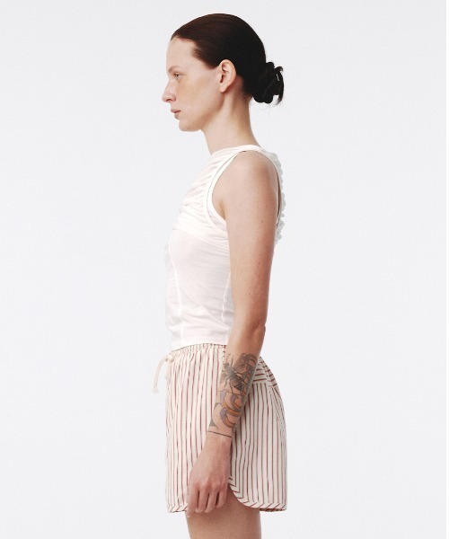 タンクトップ ノースリーブ Kijun/キジュン Shirring One Shoulder Top ワンショルダートップス レディース Kijun タンクトップ ノースリーブ Kijun/キジュン Shirring One