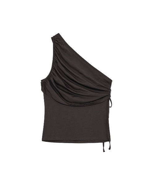 タンクトップ ノースリーブ Kijun/キジュン Shirring One Shoulder Top ワンショルダートップス レディース Kijun タンクトップ ノースリーブ Kijun/キジュン Shirring One