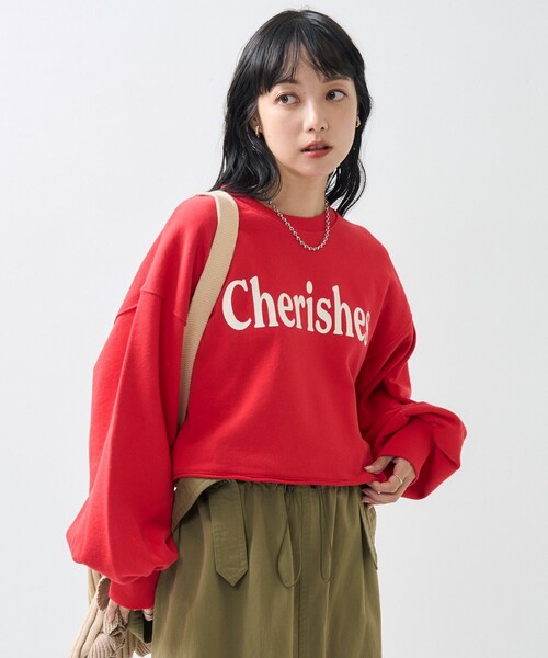 「Freada」 スウェットカットソー ONE SIZE レッド レディース Freada 「Freada」 スウェットカットソー ONE SIZE レッド