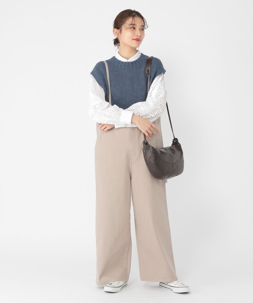 スタディオクリップ　natural by clip レースパッチワークブラウス studio CLIP ブラウス シャツ パッチワークレースシャツ