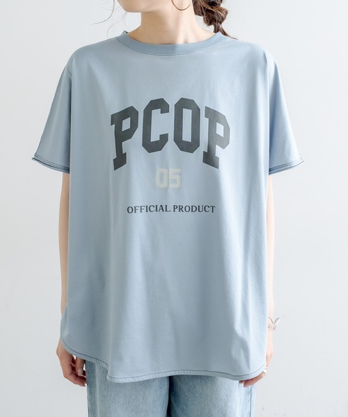 PUAL CE CIN グレー ロゴTシャツ 半袖 PUAL CE CIN グレー ロゴTシャツ 半袖 pual ce cin tシャツ