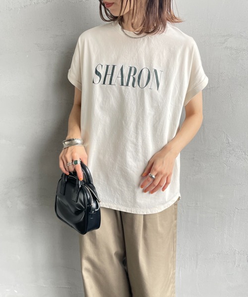 tシャツ 「MICA＆DEAL/マイカアンドディール」 SHARON ロールスリーブロゴプリントTシャツ レディース MICA&DEAL tシャツ 「MICA＆DEAL/マイカアンドディール」 SHARON