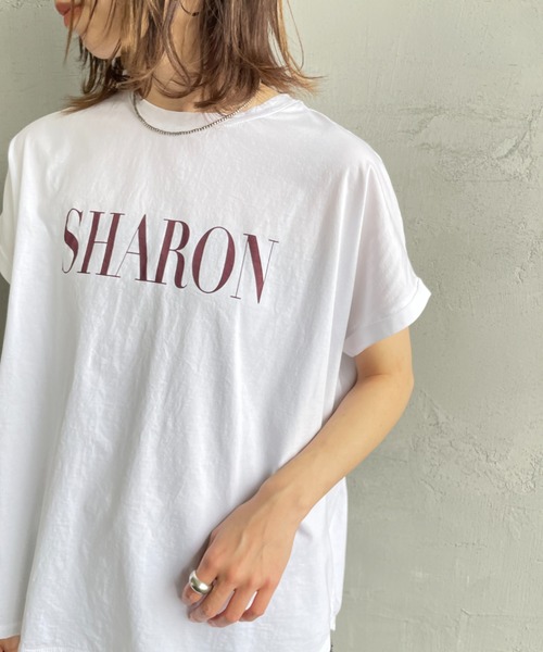tシャツ 「MICA＆DEAL/マイカアンドディール」 SHARON ロールスリーブロゴプリントTシャツ レディース MICA&DEAL tシャツ 「MICA＆DEAL/マイカアンドディール」 SHARON