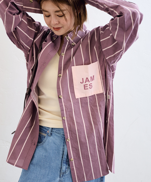 ブラウス シャツ ARAMINTA JAMES/アラミンタ ジェーム ALPINE COTTON STRIPE SH レディース