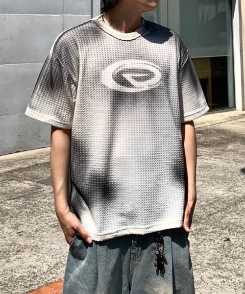 tシャツ A'GEM/9 × .kom 「ARULE/アルール」スプレー＆プリントTシャツ レディース メンズ ARULE tシャツ A'GEM/9 × .kom 「ARULE/アルール」 スプレーTEE