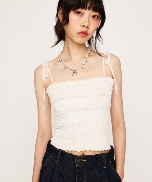 キャミソール IRREGULAR SHIRRING CAMISOLE OMMO ONLINE STORE / IRREGULAR SHIRRING CAMI OP