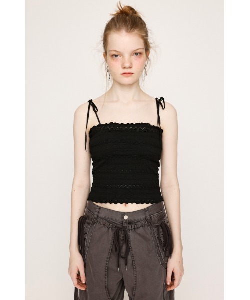SLY キャミソール SHIRRING RIBBON CAMI シャーリング リボン