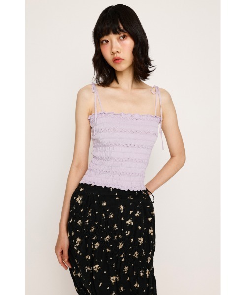 キャミソール drawstring ribbon camisole blouse SLY キャミソール SHIRRING RIBBON CAMI シャーリング リボン
