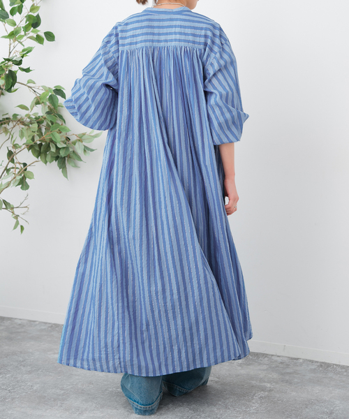 Spick＆Span ワンピース HYU ストライプギャザーシャツ