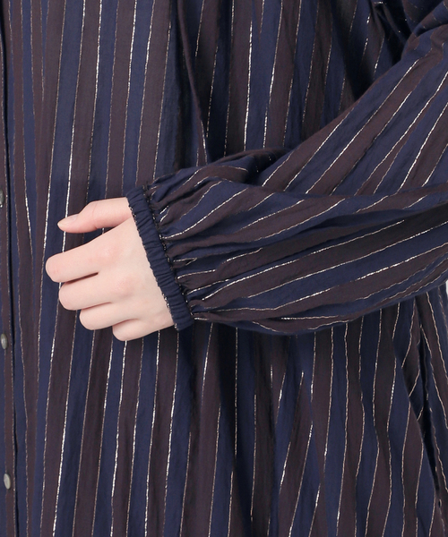 Spick＆Span ワンピース HYU ストライプギャザーシャツ
