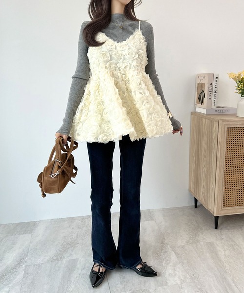 CHARME BY MICOLA チュニック SNSで大バズり中!3Dフラワー