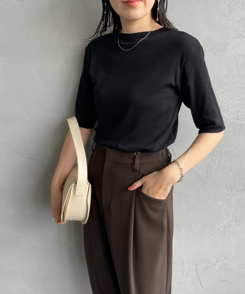 MEYAME tシャツ 「MEYAME / メヤメ」 リブ ハーフスリーブ T