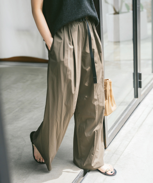 Spick＆Span パンツ テックイージーワイドパンツ レディース