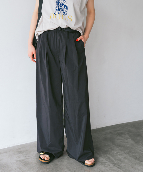 【新品.未使用】Spick&Span パンツ　Lサイズ Spick＆Span パンツ テックイージーワイドパンツ レディース
