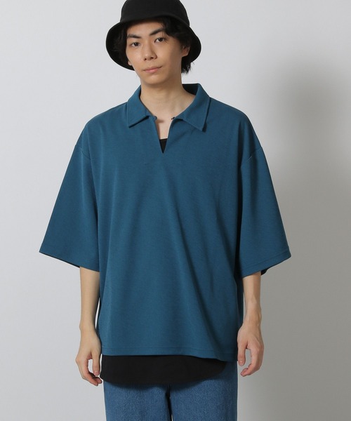 LAKOLE（ラコレ） シャツ 「吸水速乾」カットジャージースキッパー