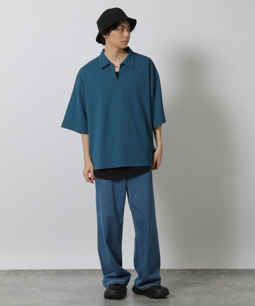 LAKOLE（ラコレ） シャツ 「吸水速乾」カットジャージースキッパー