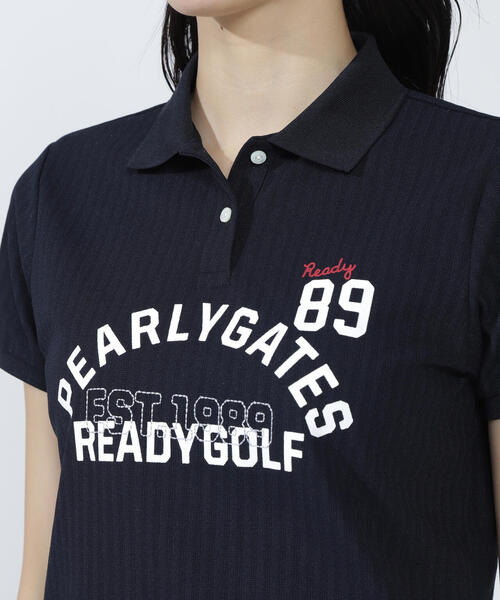 ポロシャツ ポロ 「PEARLY GATES」裏カノコストライプ調半袖ポロシャツ レディース PEARLY GATES ポロシャツ ポロ 「PEARLY GATES」裏カノコ