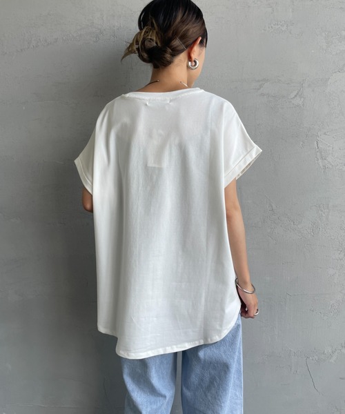 tシャツ 「MAISON DE L'ALLURE/メゾンドゥラリュール」 エンボス加工 BOXロゴTシャツ レディース MAISON DE L'ALLURE tシャツ 「MAISON L'ALLURE/メゾンドゥラ