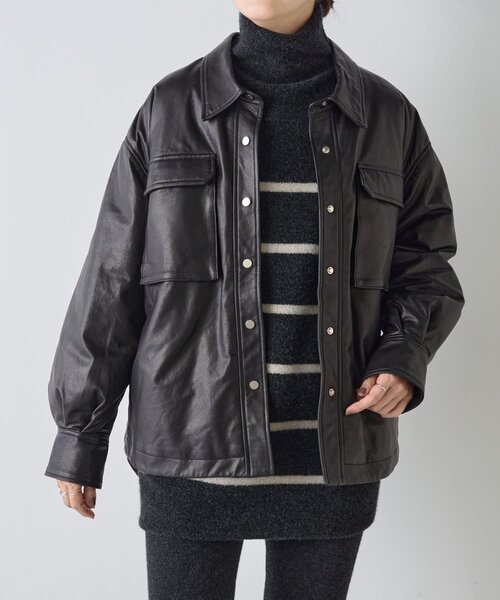 BEARDSLEY 黒 レザージャケット BEARDSLEY（ビアズリー） コート アウター 「15 quinze」レザーダウン