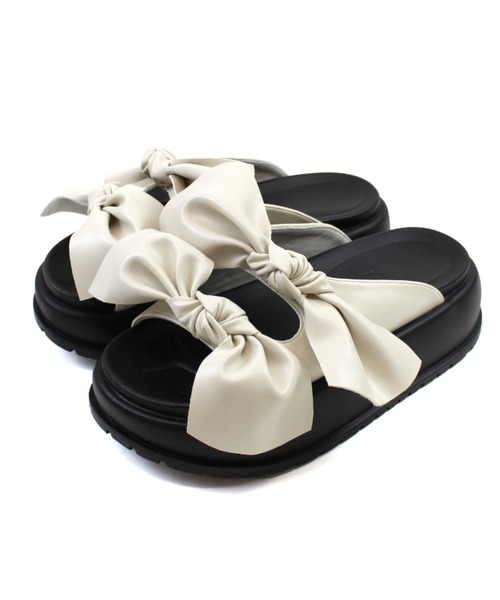 「VIVIAN」 フラットサンダル LL ブラック レディース_画像2