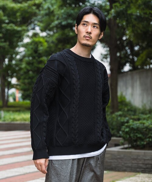 「EDIFICE」 長袖ニット SMALL アイボリー メンズ