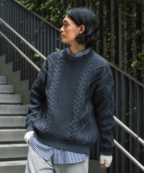 「EDIFICE」 長袖ニット SMALL アイボリー メンズ