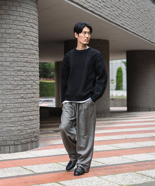 「EDIFICE」 長袖ニット SMALL アイボリー メンズ