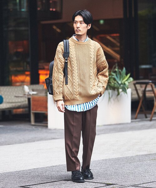 「EDIFICE」 長袖ニット SMALL アイボリー メンズ