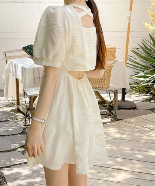 「SONA」 半袖ワンピース FREE ベージュ レディース_画像5