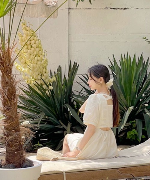 「SONA」 半袖ワンピース FREE ベージュ レディース_画像8