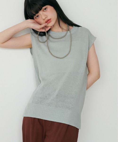 「LARUTA」 ノースリーブニット FREE ブラック レディース_画像4