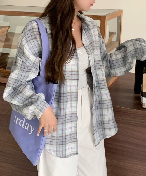 ブラウス シャツ チェック柄長袖シャツ レディース : ZOZOTOWN Yahoo