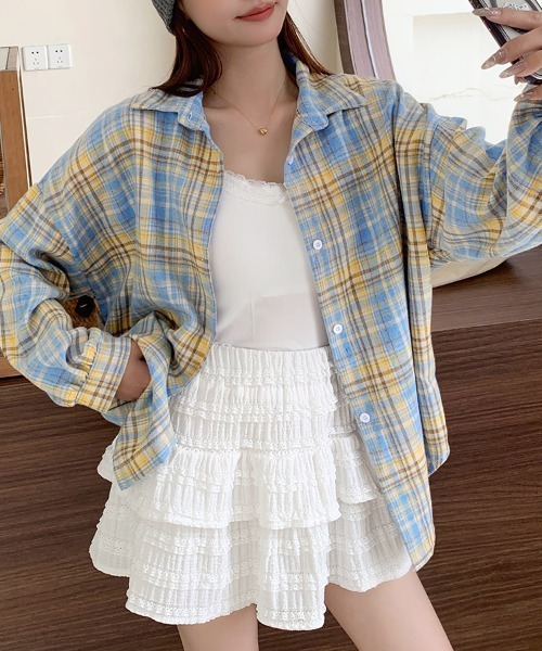 ブラウス シャツ チェック柄長袖シャツ レディース : ZOZOTOWN Yahoo