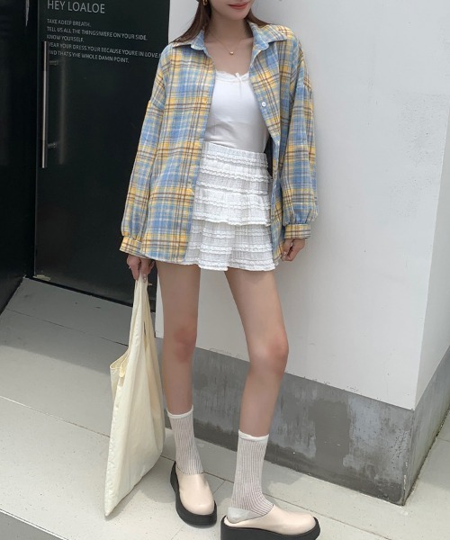 ブラウス シャツ チェック柄長袖シャツ レディース : ZOZOTOWN Yahoo