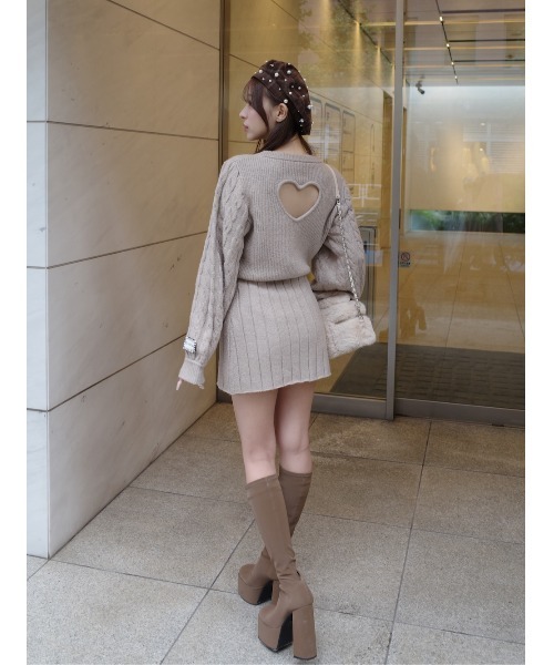 Darich（ダーリッチ） ワンピース ハートオープンニットミニワンピース