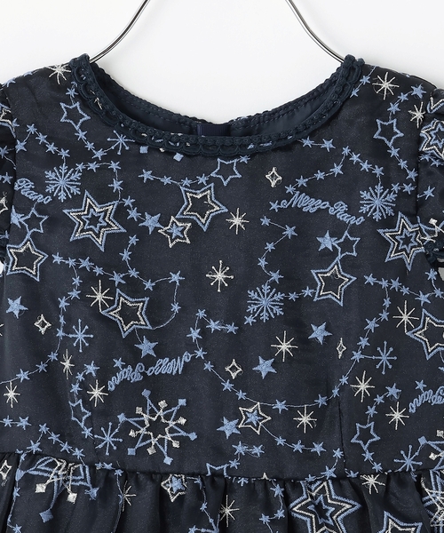 mezzo piano ドレス 発表会 卒園式 入学式 キラキラ星刺しゅうドレス